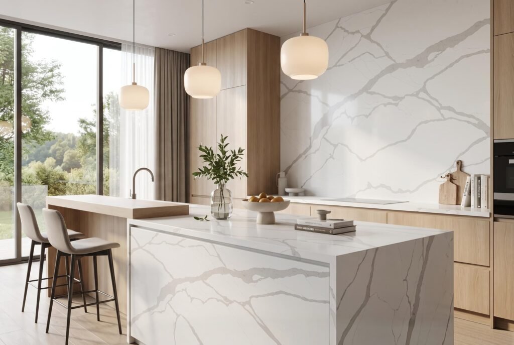 mx6309_meritara_super_jumbo_calacatta_quartz_slab_cambodia_quartz_factory