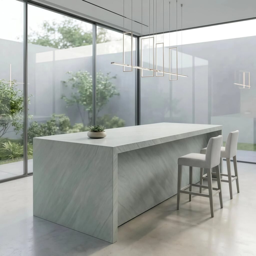 Low silica free quartz for USA countertop fabricators